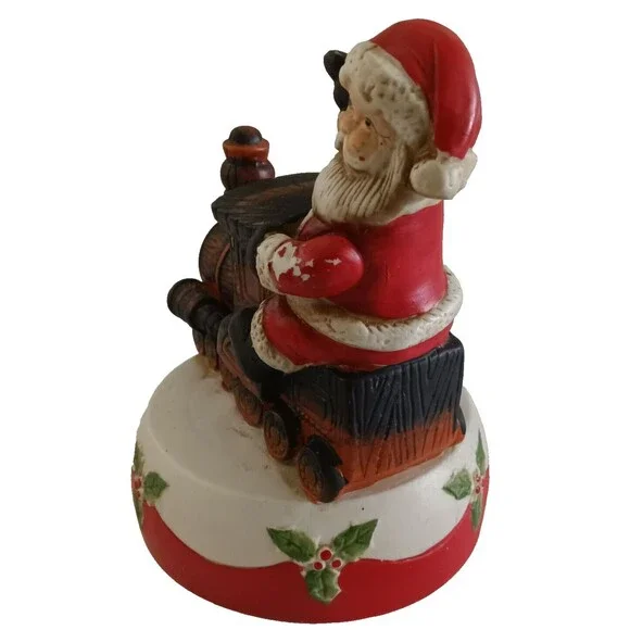 Vintage 1984 Enesco Santa Train Musical Box Ceramic Holiday Christmas Decoration - Picture 6 of 11